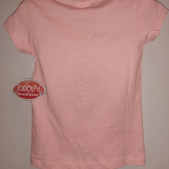 🆕️ Rudolph The Red-Nosed Reindeer Pink Christmas Tee / Girls Size 4 - Picture 2 of 4